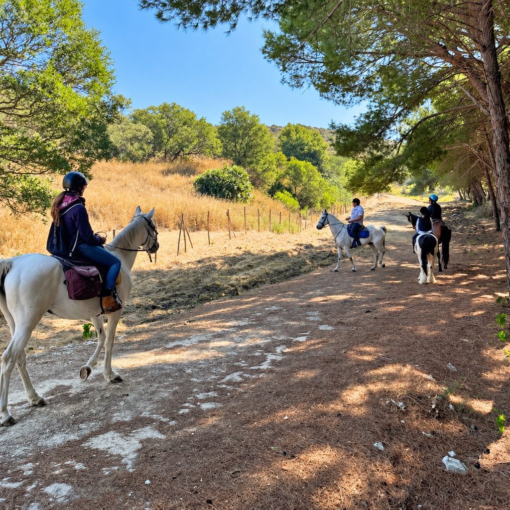 Una passeggiata a cavallo nella pineta